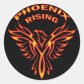 PHOENIX RISING RUNDER AUFKLEBER (Vorderseite)