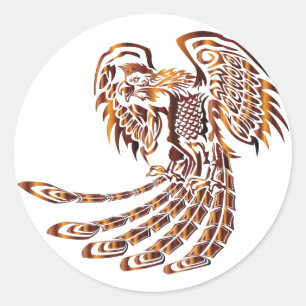 Phoenix Rising Runder Aufkleber