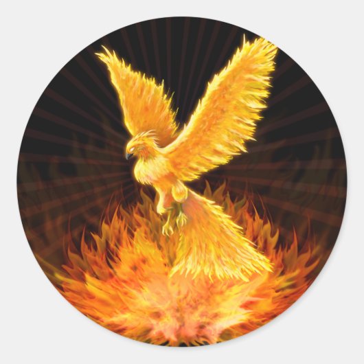 Phoenix Rising Runder Aufkleber (Vorderseite)