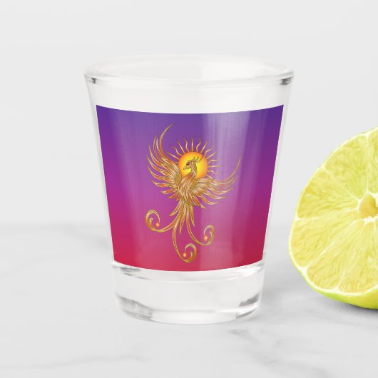 Phoenix Rising Schnapsglas (Vorderseite)