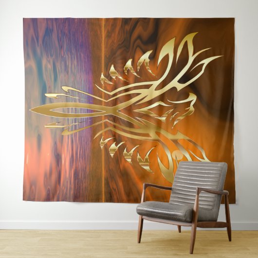 Phoenix Rising Tapestry Wandteppich (Beispiel (Horizontal))