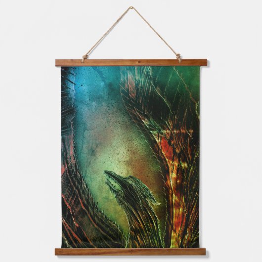 Phoenix Rising Wandteppich Mit Holzrahmen (Vorderseite)