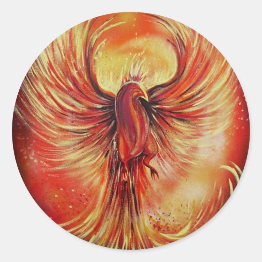 Phoenix Runder Aufkleber (Vorderseite)