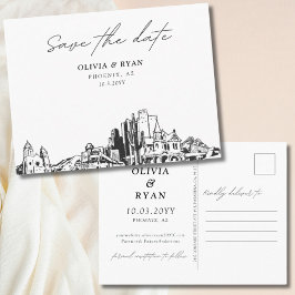 Phoenix Save the Date Postcard Elegante Hochzeit Postkarte