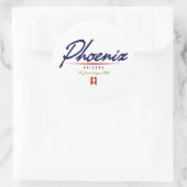 Phoenix Script Runder Aufkleber (Tasche)