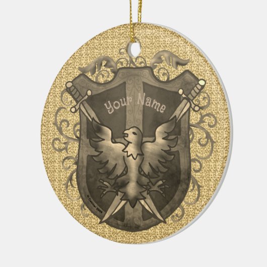 Phoenix Shield Keramik Ornament (Links)