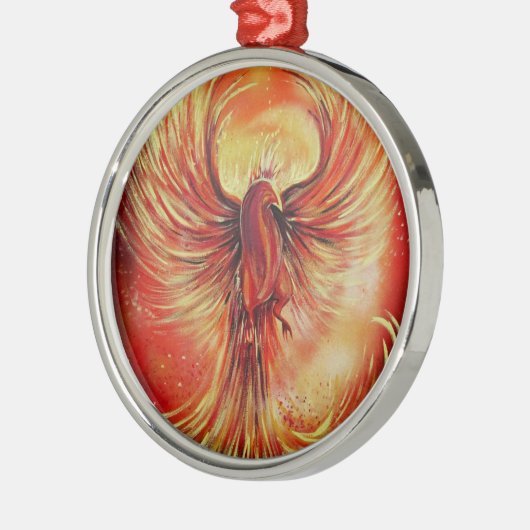 Phoenix Silbernes Ornament (Links)
