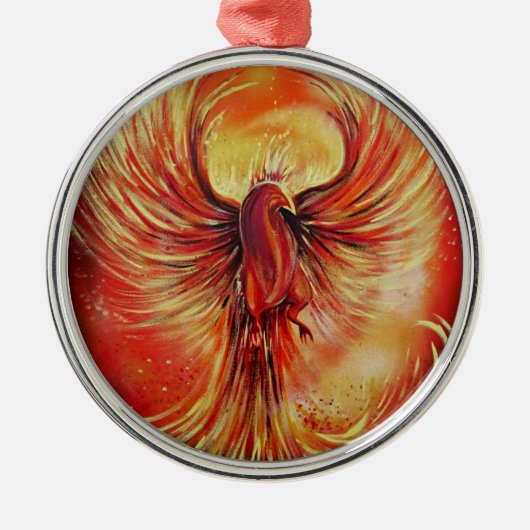Phoenix Silbernes Ornament (Vorne)