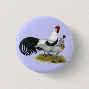 Phoenix: Silver Duckwing Pair Button