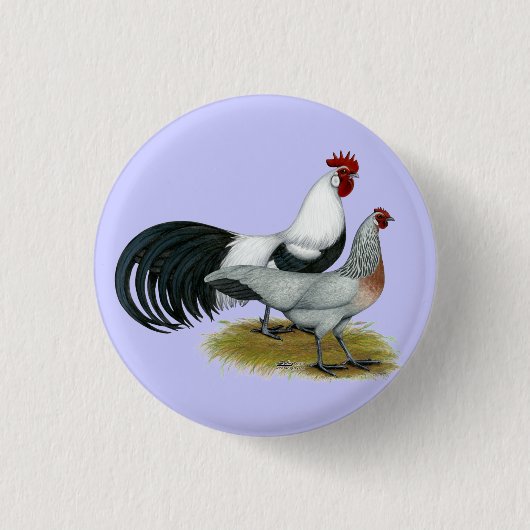 Phoenix: Silver Duckwing Pair Button (Vorderseite)