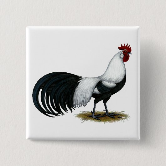 Phoenix: Silver Duckwing Rooster Button (Vorderseite)
