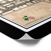 Phoenix Sky Harbor Intl Airport Satellite Karte Poster (Ecke)