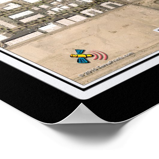 Phoenix Sky Harbor Intl Airport Satellite Karte Poster (Ecke)