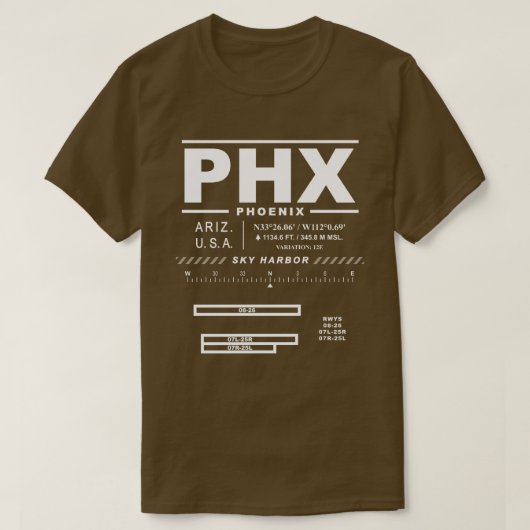 Phoenix Sky Harbour Int'l Airport PHX T - Shirt (Design vorne)