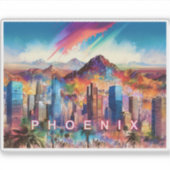 Phoenix Skyline Abstrakte Kunst Aufkleber (Vorderseite)
