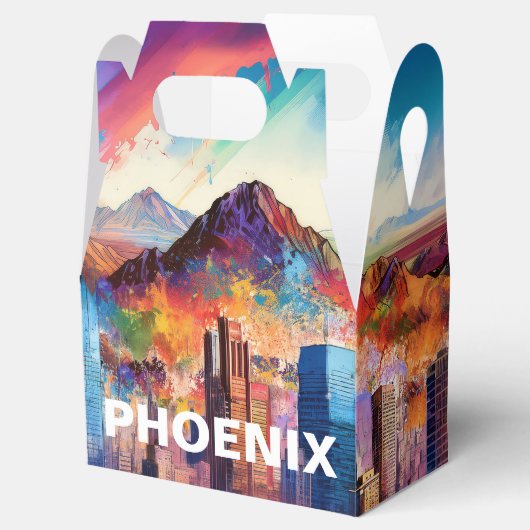 Phoenix Skyline Abstrakte Kunst Geschenkschachtel (Geöffnet)