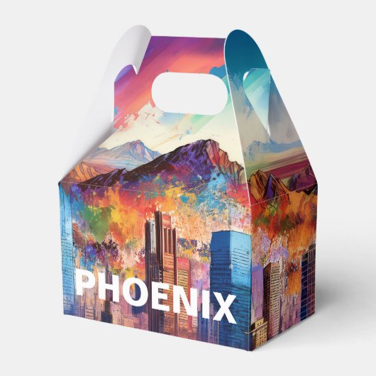 Phoenix Skyline Abstrakte Kunst Geschenkschachtel (Vorderseite)
