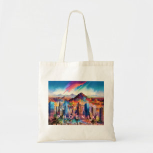 Phoenix Skyline Abstrakte Kunst Tragetasche
