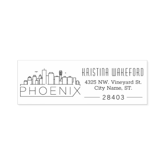 Phoenix Skyline | Benutzerdefinierte Adresse Selbs Permastempel (Design)