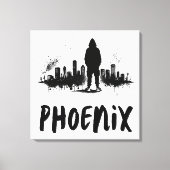 Phoenix Skyline Ink Spritzer Leinwand Art (Vorderseite)