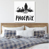 Phoenix Skyline Ink Spritzer Leinwand Art (Insitu (Schlafzimmer))