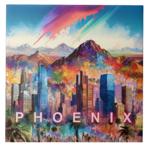 Phoenix Skyline Kunst Fliese