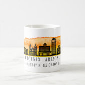 Phoenix Skyline Map Koordinaten Kaffeetasse (Mittel)