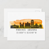 Phoenix Skyline Map Koordinaten Postkarte (Vorne/Hinten)