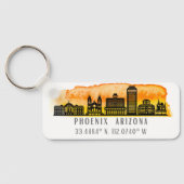 Phoenix Skyline Map Koordinaten Schlüsselanhänger (Rückseite)