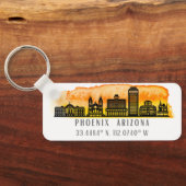 Phoenix Skyline Map Koordinaten Schlüsselanhänger (Rückseite)