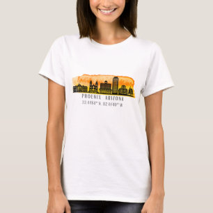 Phoenix Skyline Map Koordinaten T-Shirt