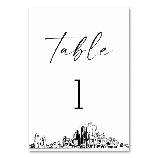 Phoenix Skyline Tischnummer 3.5x5 Karte (Rückseite)