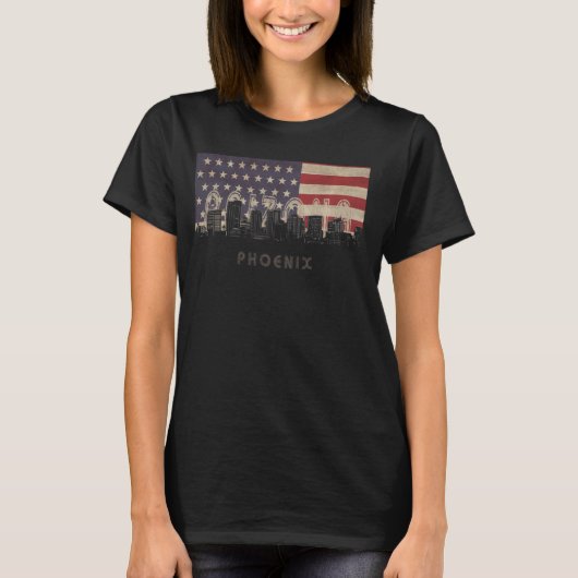 Phoenix Skyline Vacation Souvenir Stadtflagge T-Shirt (Vorderseite)
