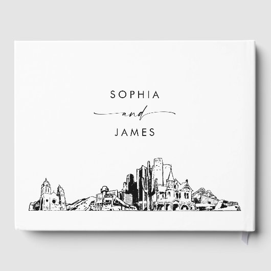 Phoenix Skyline Wedding Guest Book Gästebuch (Rückseite)