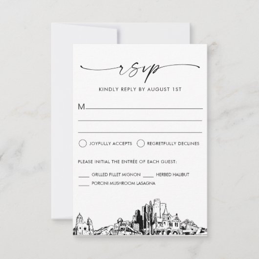Phoenix Skyline Wedding RSVP Response Card (Vorderseite)
