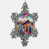 Phoenix Snowflake Pewter Weihnachtsschmuck Schneeflocken Zinn-Ornament (Links)