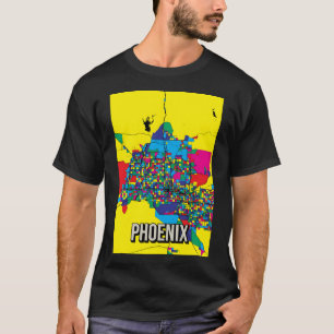 Phoenix Stadtkarte - Abstrakte Kunstdrucke T-Shirt