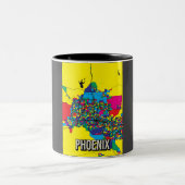 Phoenix Stadtkarte - Abstrakte Kunstdrucke Zweifarbige Tasse (Mittel)