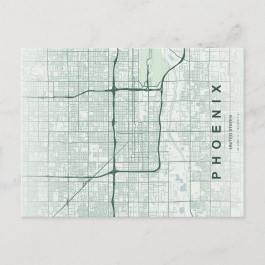 Phoenix-Stadtplan-Minimal-Postkarte Postkarte (Vorderseite)