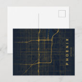 Phoenix Stadtplan Minimale Postkarte (Vorne/Hinten)