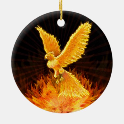 Phoenix-Steigen Keramik Ornament (Hinten)