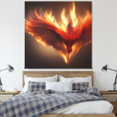 Phoenix steigender Support Inspirierend Festigkeit Leinwanddruck (Insitu (Schlafzimmer))