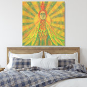 Phoenix Sun Bird Woman Goddess Fantasy Surrealismu Leinwanddruck (Insitu (Schlafzimmer))