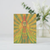 Phoenix Sun Bird Woman Goddess Fantasy Surrealismu Postkarte (Stehend Vorderseite)