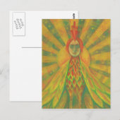 Phoenix Sun Bird Woman Goddess Fantasy Surrealismu Postkarte (Vorne/Hinten)
