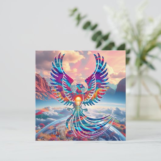 Phoenix Sunrise Feiertagskarte (Stehend Vorderseite)