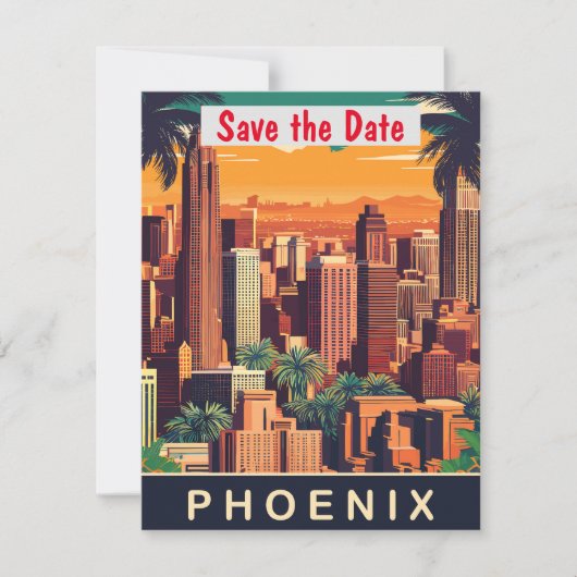Phoenix Sunset Palms Warme Einladung (Vorderseite)