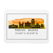 Phoenix Sunset Skyline Map Koordinaten Magnet (Horizontal)