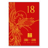 Phoenix Thema Doppeltes Glück | Gold auf Red Tischnummer (Vorderseite)