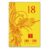 Phoenix Thema Doppeltes Glück | Red on Gold Tischnummer (Rückseite)
